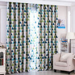 1pcs Stylish Blackout Curtain Triângulo Impresso Início Quarto Pastorable Drape