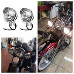 12v Universal Chrome Cor ABS motocicleta Nevoeiro Farol Lâmpada