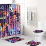 4pcs / set amantes Padrão antiderrapante Mat Rug Tampa + Shower Curtain Set