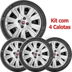 4x Calota Fiat Palio Aro 14 Emblema Original 221cb