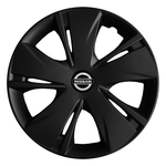 4x Calota Nissan March Aro 14 Preto Emblema Original 451ar