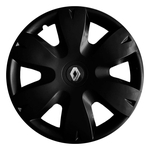 4x Calota Renault Aro 14 Preto Emblema Original 872ar