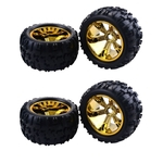 4x Pneus De Borracha Bigfoot Para Traxxas Hsp 1/8 Rc Carro Monster Truck Dourado