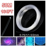 50M PMMA Plástico Transparente Fibra Óptica Cabo Opitcal End Crescer Carro LED Iluminação Decoração # 0.75mm