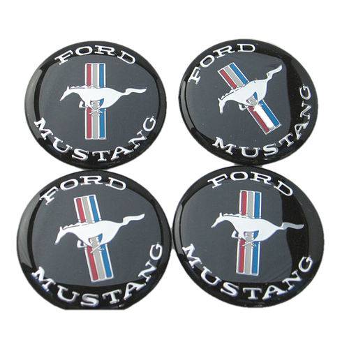 56mm Emblemas Centro Rodas Blk Mustang Ford Fastback Hardtop