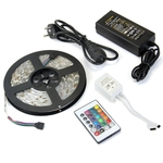 5M RGB 5050 imperme¨¢vel Faixa de LED SMD luz 24 Key remoto 12V US Kit completa