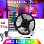 5M RGB 5050 imperme¨¢vel Faixa de LED SMD luz 44 Key remoto 12V UE Kit completa