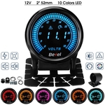 2 \\ '\\' 52mm 12V Car LED Voltímetro digital Volt Voltage Gauge Meter 10Color