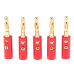 5pcs 4mm Banhado A Ouro Fio Speaker Banana Plug Test Audio Connector