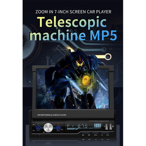 7 "retrátil MP5 Car MP4 Player Bluetooth Remote Control Radio retrovisor Cam MP3