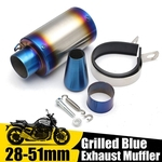 28-51mm Universal Motorcycle Cilindro de escape Silenciador Pipe Bluing Cor: Azul