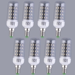 8pcs E14 7W 56 SMD 4014 Milho diodo emissor de luz da lampada Lampadas 220V-240V com tampa