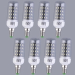 8pcs E14 7W 56 SMD 4014 Milho diodo emissor de luz da lampada Lampadas 220V-240V com tampa