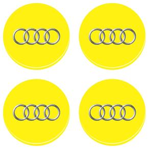 Adesivo Emblema Audi Roda Resinado Amarelo