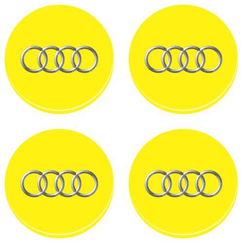 Adesivo Emblema Audi Roda Resinado Amarelo