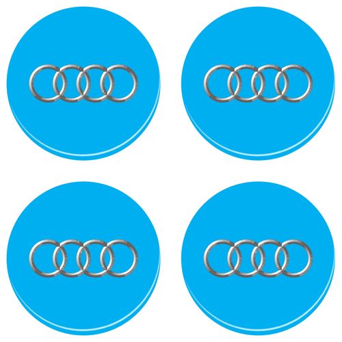 Adesivo Emblema Audi Roda Resinado azul Claro