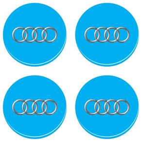 Adesivo Emblema Audi Roda Resinado azul Claro