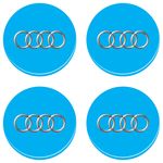 Adesivo Emblema Audi Roda Resinado Azul Claro