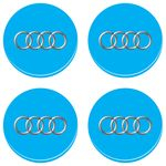 Adesivo Emblema Audi Roda Resinado Azul Claro