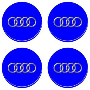 Adesivo Emblema Audi Roda Resinado Azul
