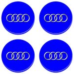 Adesivo Emblema Audi Roda Resinado Azul