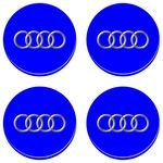 Adesivo Emblema Audi Roda Resinado azul 