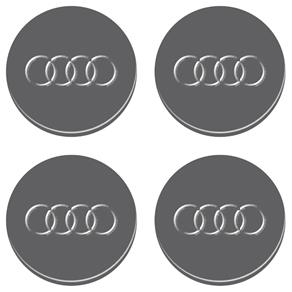 Adesivo Emblema Audi Roda Resinado Cinza