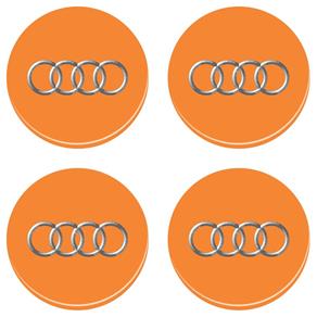 Adesivo Emblema Audi Roda Resinado Laranja