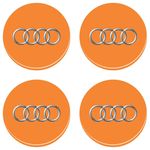 Adesivo Emblema Audi Roda Resinado laranja 