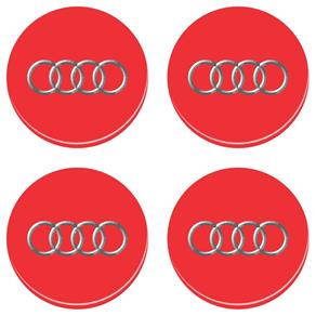 Adesivo Emblema Audi Roda Resinado Vermelho