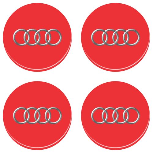 Adesivo Emblema Audi Roda Resinado Vermelho