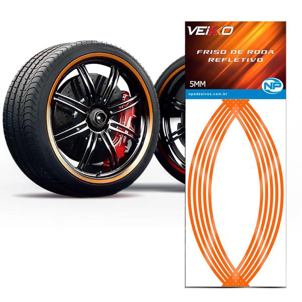 Adesivo Friso Fita Refletivo Roda para Carro 5MM Laranja - Np