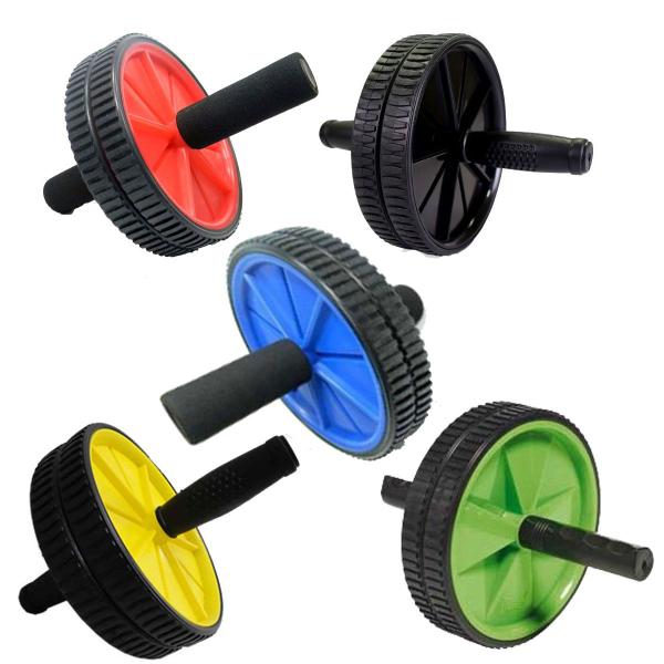 Aparelho Abdominal Lombar Ab Rolo Roda Dupla Wheel C/ Apoio - Exclusivo