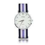 Banda T¨ºxtil rel¨®gio de pulso de quartzo Homens Dial cl¨¢ssico Moda Cambridge Branco