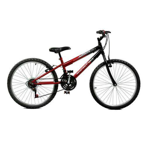 Bicicleta 24 Ciclone Plus 21 Marchas - Master Bike - Vermelho com Preto