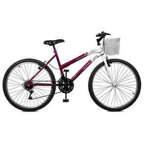 Bicicleta 26 Feminina Serena Plus 21 Marchas Master Bike Violeta e Branco - Selecione=Violeta e Branco