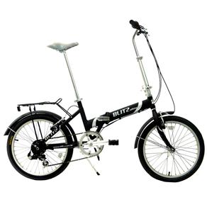 Bicicleta Aro 20 Blitz Alloy Dobrável C/ 6 Marchas - Preto Fosco