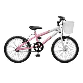 Bicicleta Aro 20 Feminina Serena Rosa com Branco Master Bike