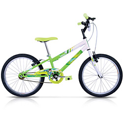 Bicicleta Aro 20 Max Steel Branco/Verde - Houston