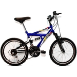 Bicicleta Aro 20 MTB 18V Full Suspension Max 220 Azul