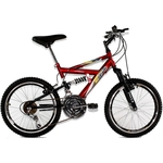 Bicicleta Aro 20 MTB 18V Full Suspension Max 220 Vermelha