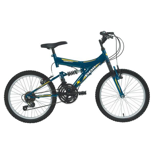 Bicicleta Aro 20 Polimet Full Suspension Kanguru 18 Marchas Azul