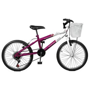 Bicicleta Aro 20 Serena Plus Violeta com Branco Feminina com Marchas - Master Bike