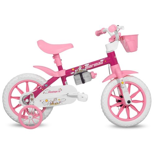 Bicicleta Aro 12 Infantil Feminina Penélope Rosa Mormaii