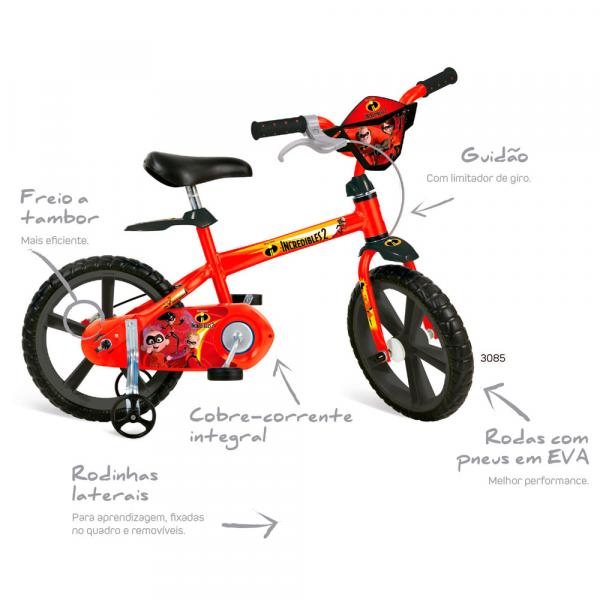 Bicicleta ARO 14 - Disney - os Incríveis 2 - Bandeirante