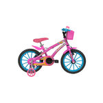 Bicicleta Aro 16 Baby Top Lux Feminina Rosa C/ Kit Athor Bike