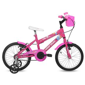 Bicicleta Aro 16 em Alumínio Sweet Girl com Cesta Mormaii - Rosa