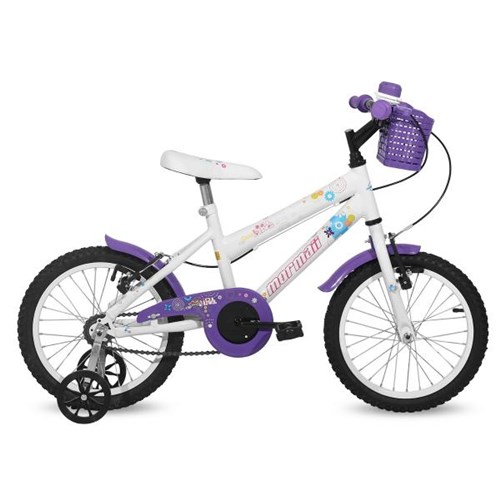 Bicicleta Aro 16 em Alumínio Sweet Girl com Cesta Mormaii