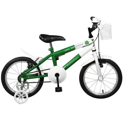 Bicicleta Aro 16 Infantil Girl da Chape Verde e Branca Master Bike