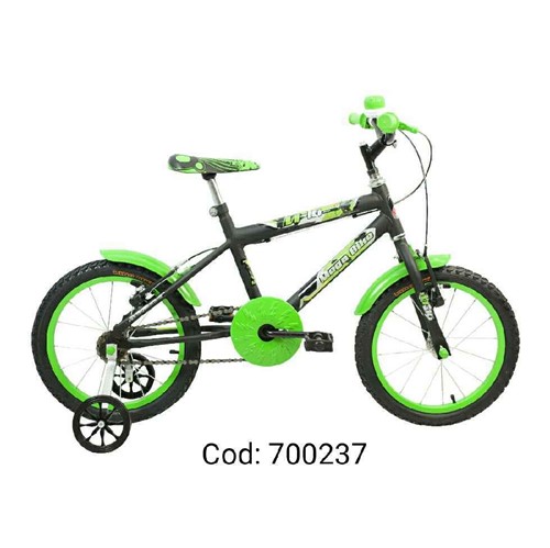 Bicicleta Aro 16 Júnior Masculina (Preto e Verde)